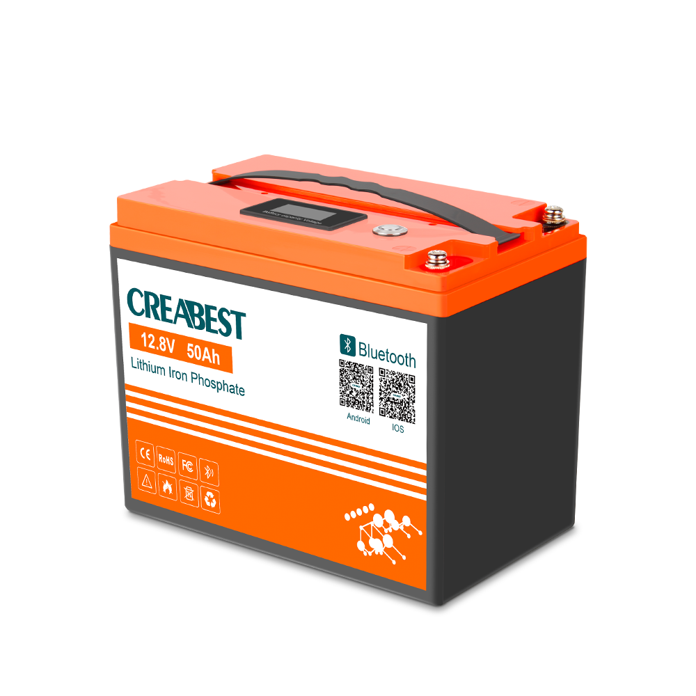 Batterie LiFePO4 12V 50Ah DCHOUSE Avec Chargeur 10A - Pour Camping, Solaire, Bateau | BMS Intégré, Cellules Grade A
