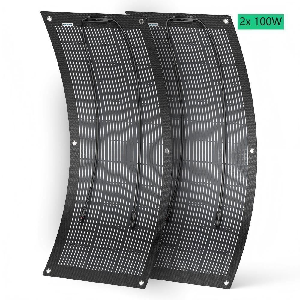 Panneau Solaire Souple 100W ETFE Monocristallin 18V - Flexible Pour Camping-car, Bateau, Caravane 12V