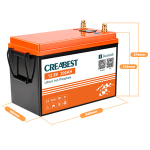 Batterie LiFePO4 200Ah 12.8V pour camping-car caravane camping bateau hors réseau avec Bluetooth