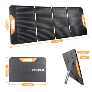 Faltbares Solarpanel 100W size