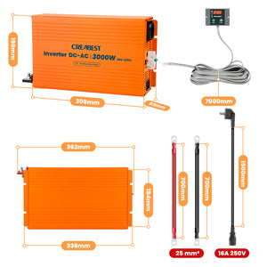 3000W Convertisseur 24V 220V Größe