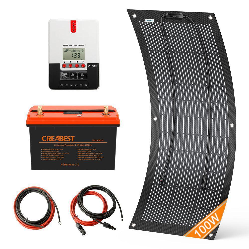Kit Panneau Solaire Portable 100W Pliable Avec MPPT - Chargeur Solaire Pour Voyages, Camping, RV Et Plein Air