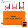 CREABEST 3000W Convertisseur 24V 220V Pur Sinus pour Camping Car, Caravane, Avec RCD, MPS, ASI, R10 & Câble-convertisseur 25 mm² & Câble AC