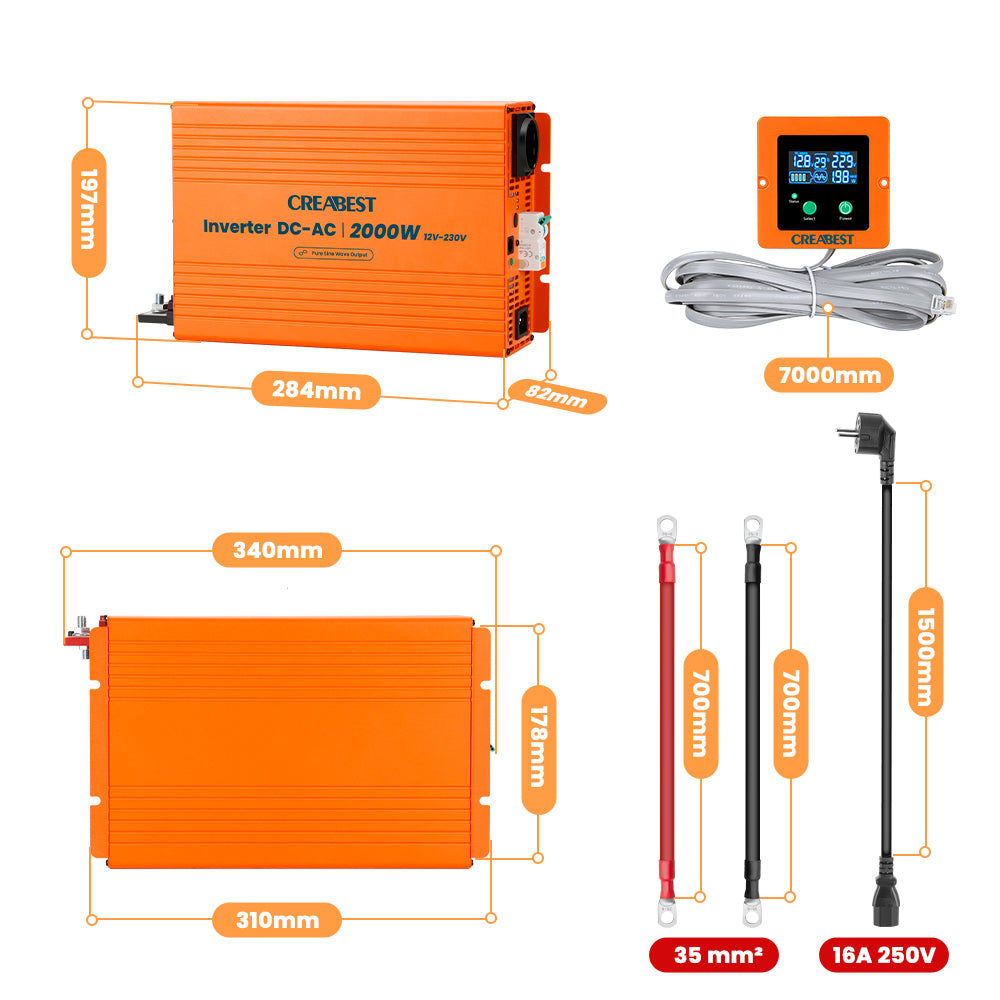 2000W Convertisseur 12V 220V