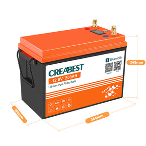 Batterie LiFePO4 200Ah 12.8V pour camping-car caravane camping bateau hors réseau avec Bluetooth