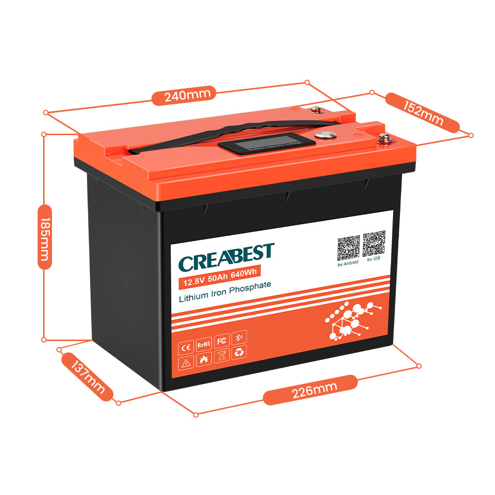 Batterie LiFePO4 50Ah 12V Bluetooth Camping-Car | CREABEST creabest.fr Batterie LiFePO4 50Ah 12V Bluetooth Camping-Car | CREABEST creabest.fr