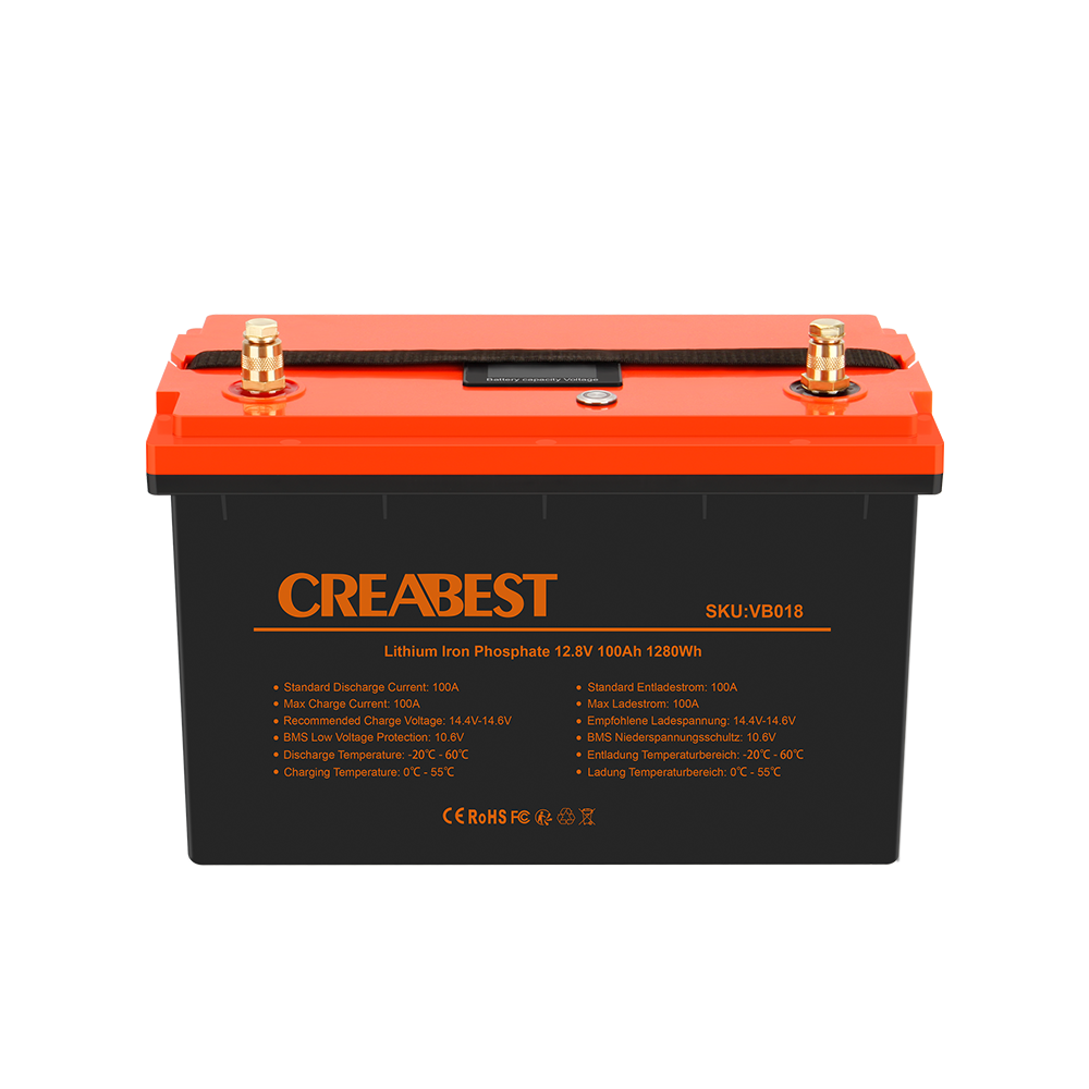Batterie LiFePO4 100Ah 12.8V pour camping-car caravane camping bateau hors réseau