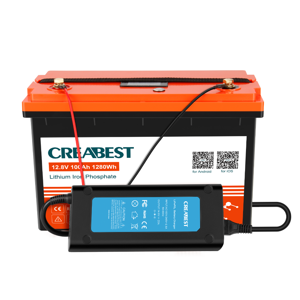 EKORAS Batterie Lithium 12.8 v 100AH ​​lifepo4 Batterie for démarrage  véhicule démarrage Voiture onduleur Golf Chariot UPS appareils  électroménagers