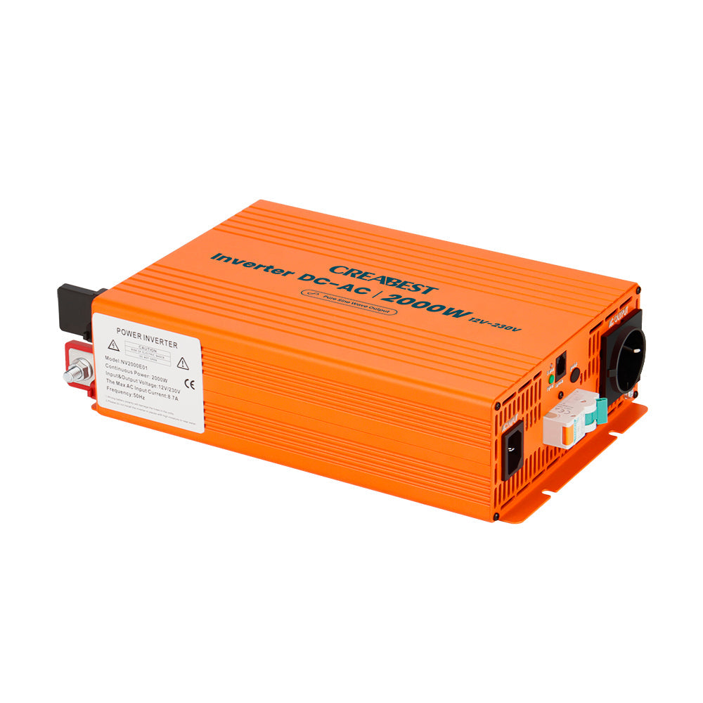 Convertisseur 12V à 220V Pur Sinus 1000W (2000W Crête) - Pour Voiture, Camping-car, Bateau, Camping - Prise UE