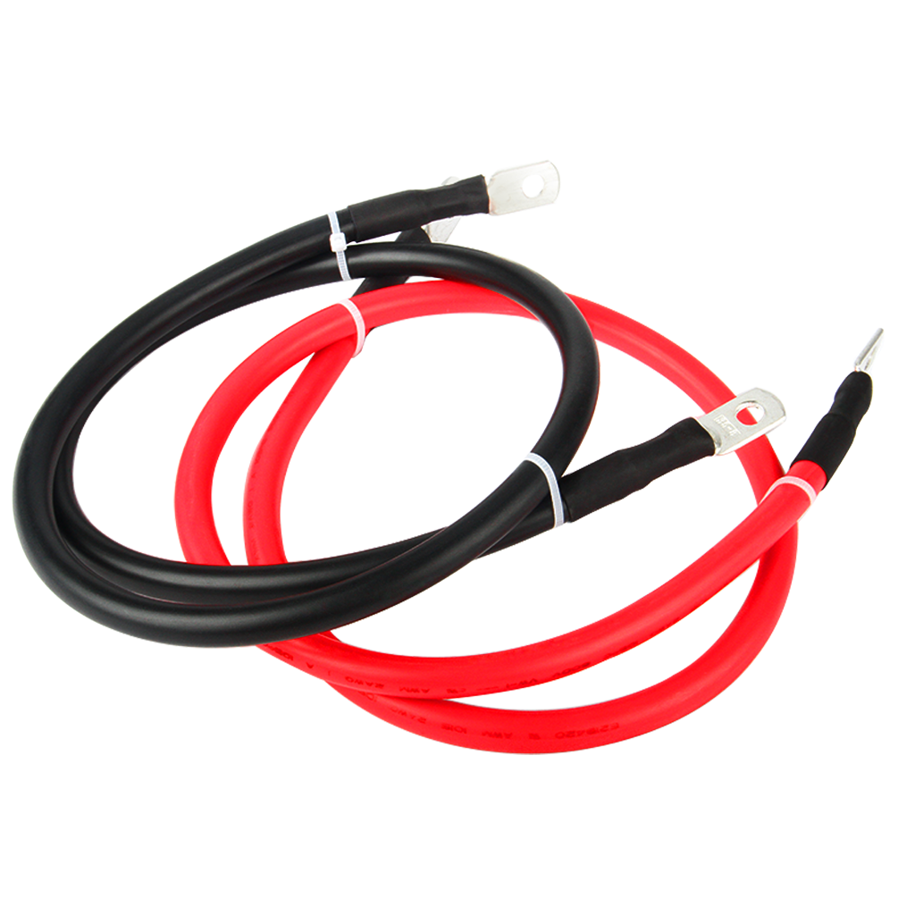 Cable Batterie 2pcs Câble de Batterie, Câble d'allumage 70 cm 6 AWG Câbles  D'onduleur de Batterie avec Cosses à Anneau Fil de Cuivre pour Camion,Auto