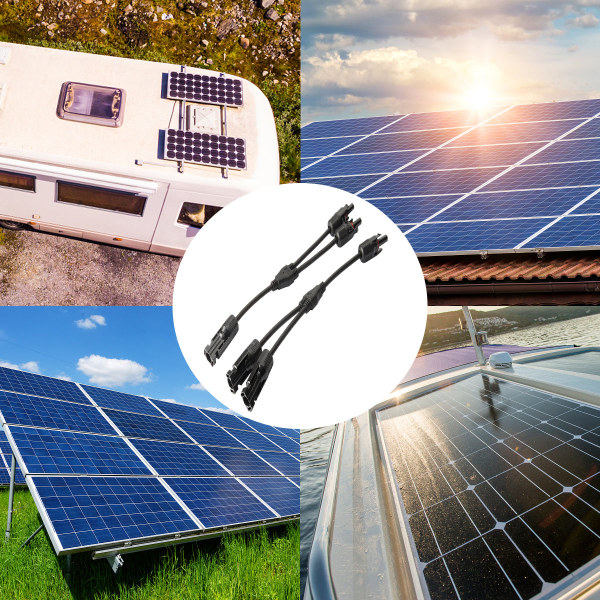 Gorffy Répartiteur de câble solaire Y avec fiche, câble solaire 4 mm2 avec  paire de connecteurs en Y mâle PV pour panneau solaire photovoltaïque (MMF+ FFM) : : Commerce, Industrie et Science