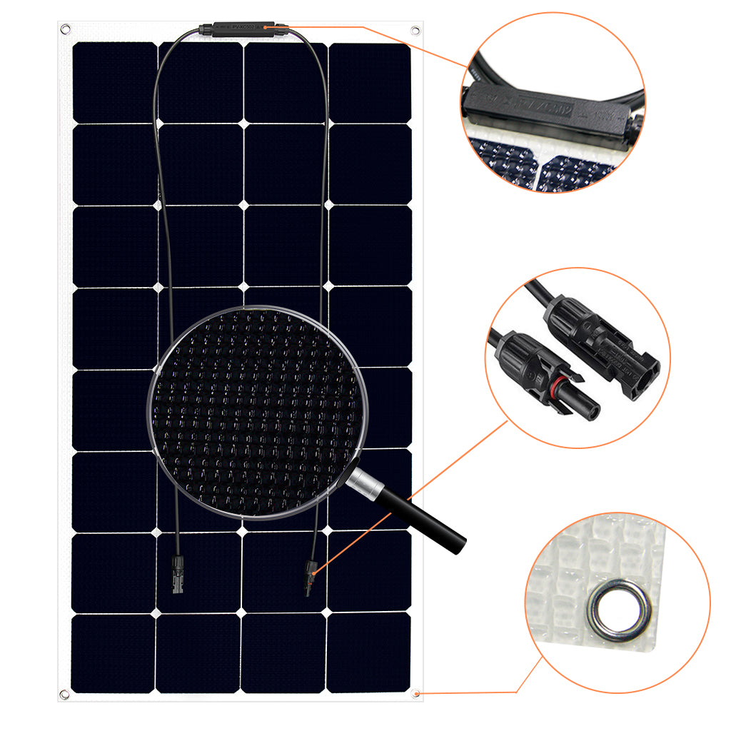 Panneau solaire flexible 100W par camping, mobil home, caravane, bateau
