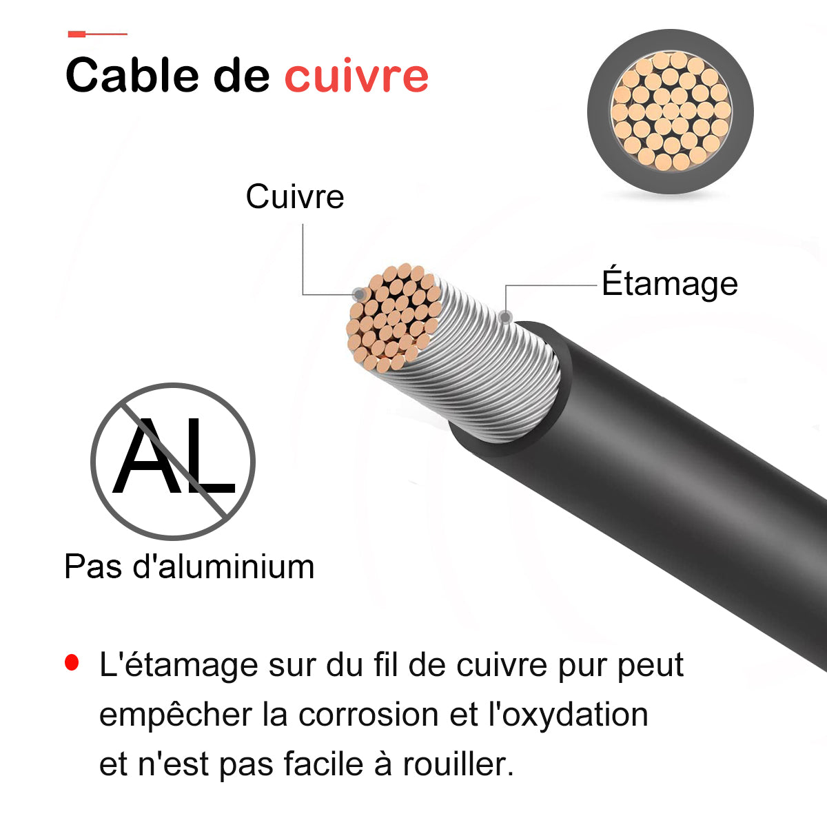 lot de 4 câbles de raccordement de modules solaires, section de câble de 4  mm², 10 m - PEARL