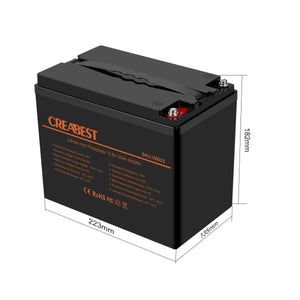 Batterie LiFePO4 50Ah 12.8V pour pour camping-car, caravane, camping, solaires, moteur électrique, hors réseau, bateau.