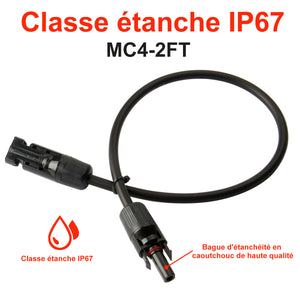 Creabest Câble solaire Prise MC4 Câble d'extension de câblage 10AWG (6 mm²) (une) pour batterie solaire Alimentatiode de
