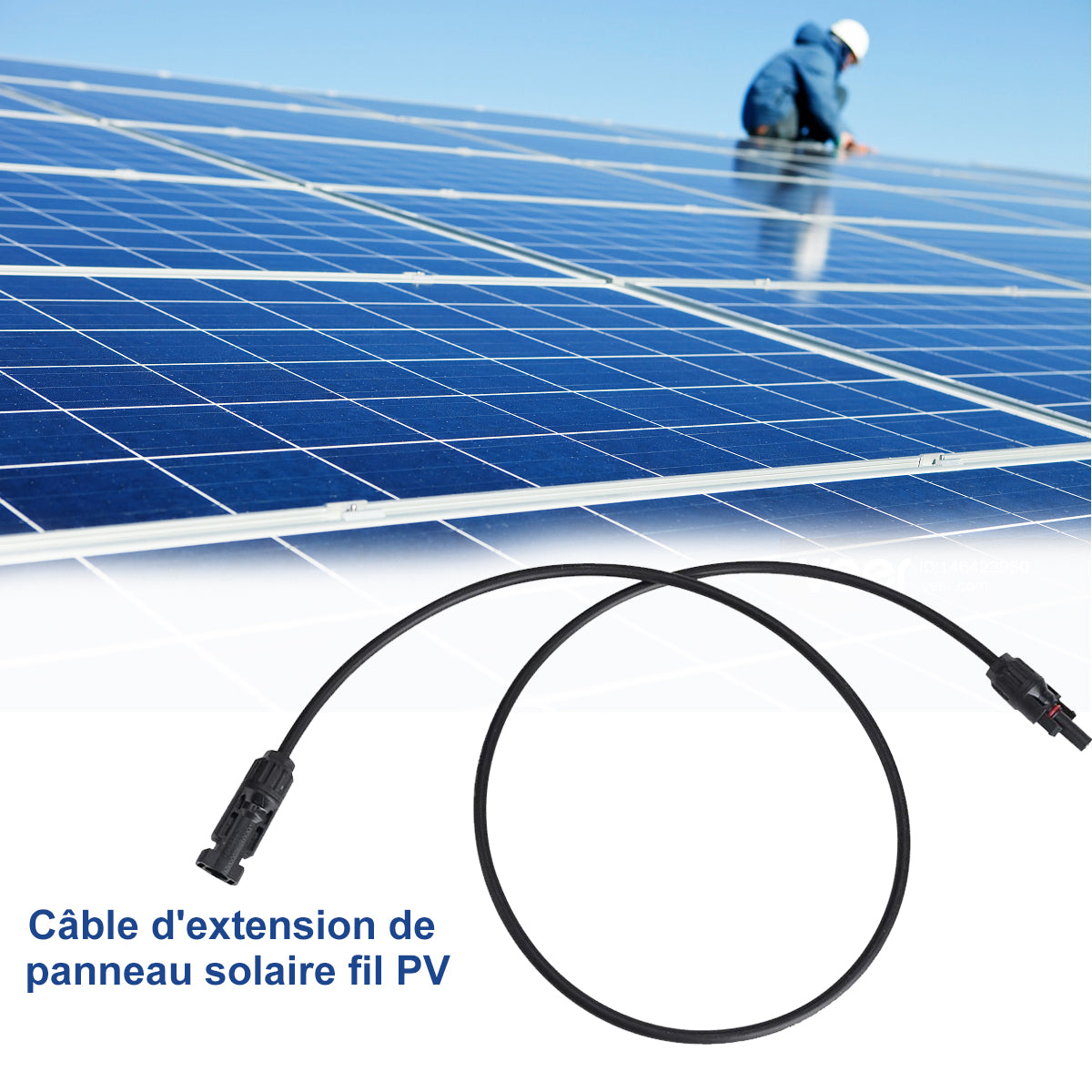 Creabest Câble solaire Prise MC4 Câble d'extension de câblage