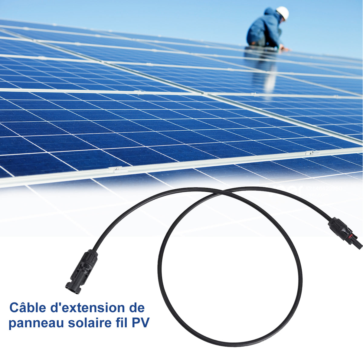 Câble d'extension de Panneau Solaire avec Prise Mâle/Femelle pour