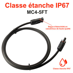 Creabest Câble solaire Prise MC4 Câble d'extension de câblage 10AWG (6 mm²) (une) pour batterie solaire Alimentatiode de